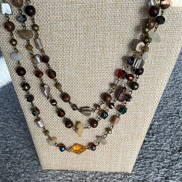 Bohemian “ Amber “ Magnetic Adjustable Beaded Necklace R1A - Picture 2 of 3